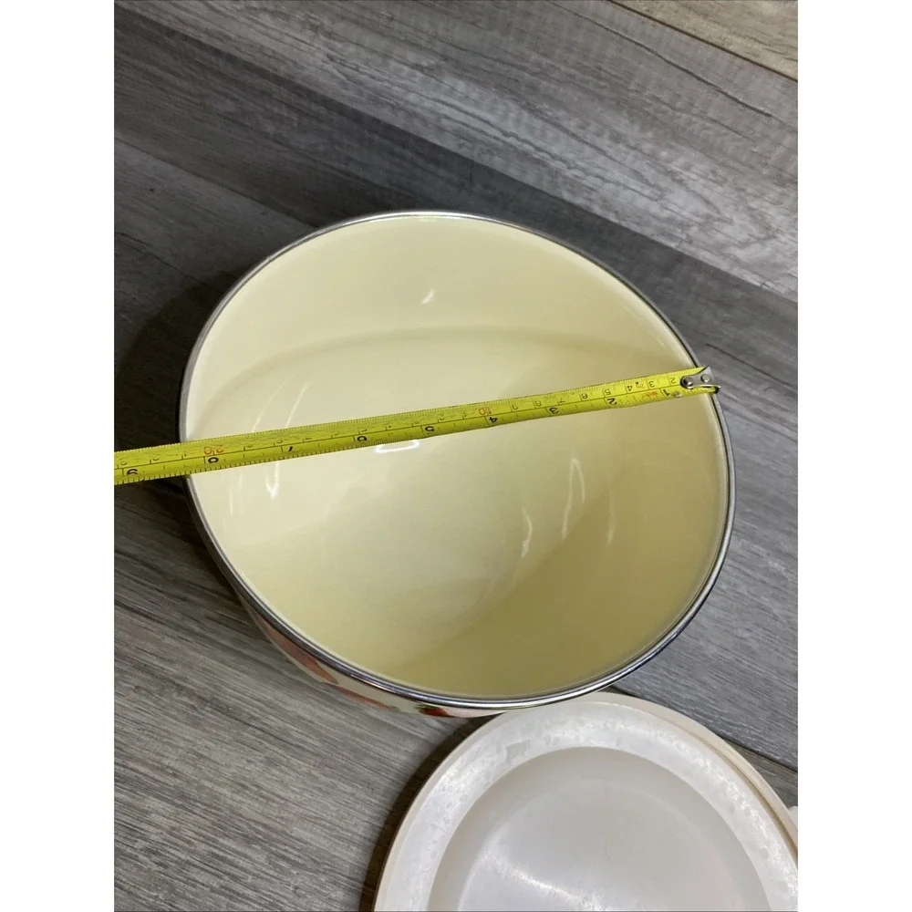 Vintage Kobe Mixing Bowl Enamel On Metal Strawberry 8